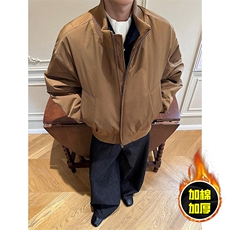现货冬季美拉德立领飞行夹克廓形高街棒球服加棉加厚棉衣外套，男装夹克，电商A486-1
