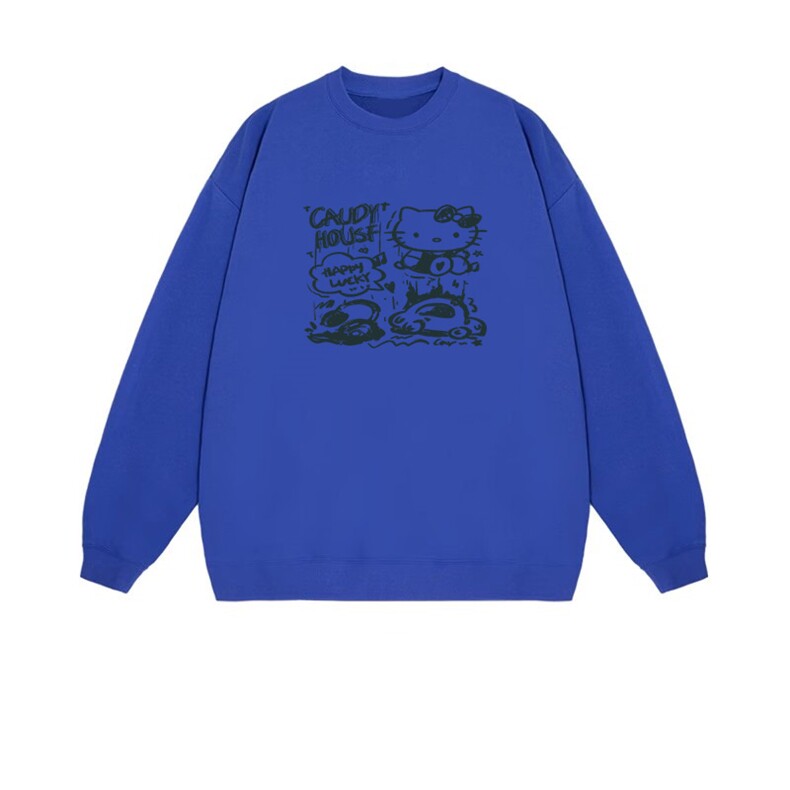 2025年秋季华棉双帽落肩圆领帽衫凯缇猫，女装卫衣/绒衫，花可