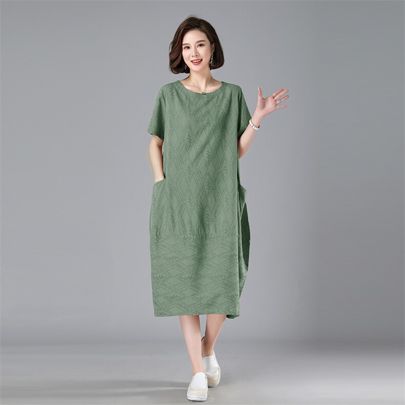 2024夏款新款宽松大码女装连衣裙552款,女装连衣裙,秋牧寒烟