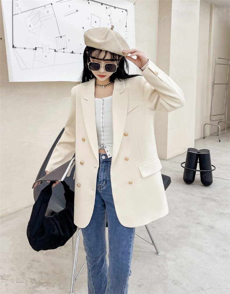 金属扣西服外套，时尚简约大方，其它，佐妍千黛