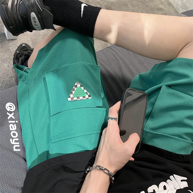 XZ616夏季新款华夫格多口袋贴标休闲短裤五分裤TY361P35控48,男装休闲裤,星座512A（原616）