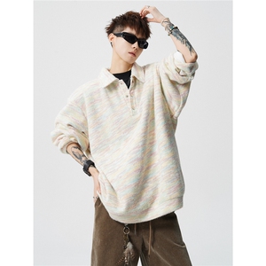 WY10189-特批45 加绒特P50 美式重磅复古简约套头宽松大码卫衣男图片