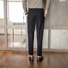 A105毛呢料子男厚修身小脚西裤休闲裤-备货足，男装西裤，电商A211
