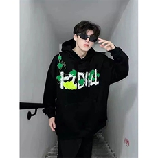 网图有货刺绣葡萄网球毛巾绣连帽卫衣秋冬宽松休闲男女A785-P48，男装卫衣，星座1505