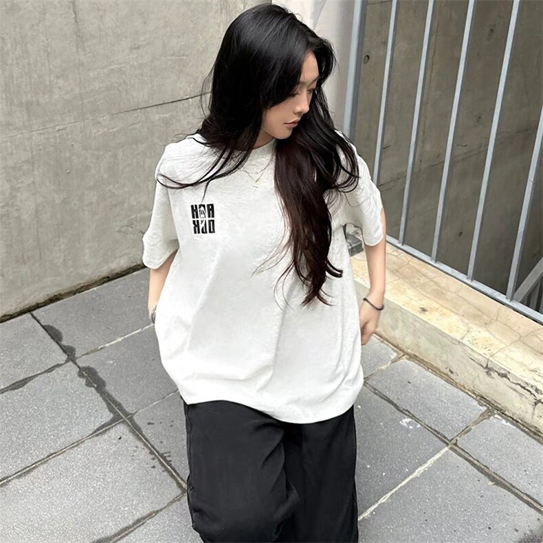 万针全刺绣工艺抖音得物高品质260克重磅纯棉双纱美式高街短袖T恤,男装T恤,电商A486
