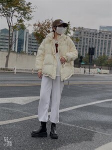 韩版收腰羽绒服图片