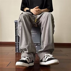 灯芯绒工装裤子男春秋新款宽松直筒阔腿裤ins潮牌休闲裤A7788-p45，男装休闲裤，星座1008