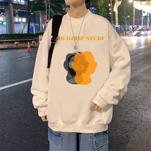 350g潮牌圆领宽松情侣长袖打底衫上衣服束口T恤卫衣Y56-P38网图