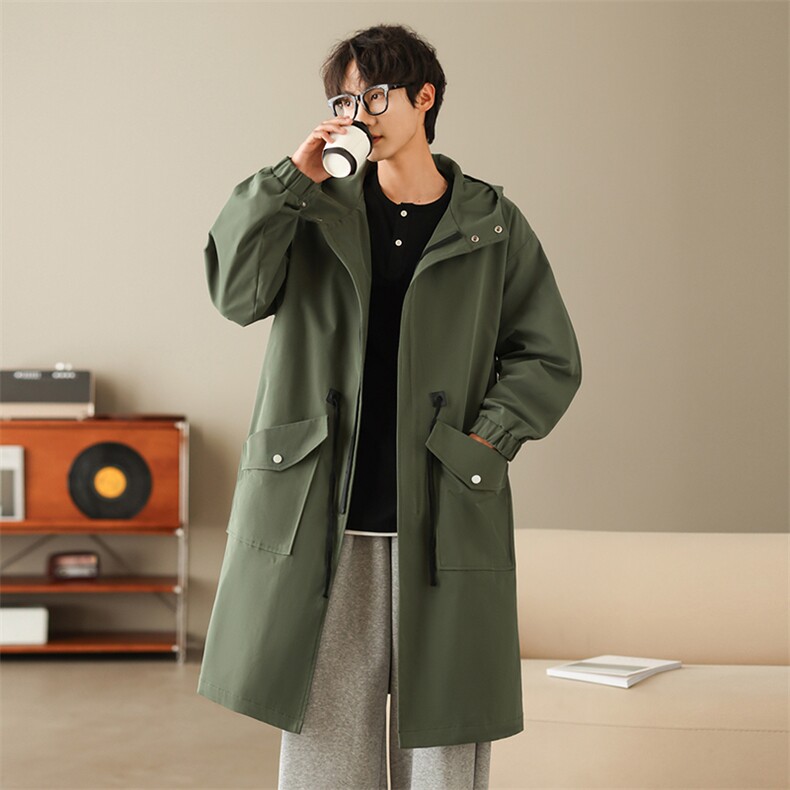 4W件长年冲锋风衣男中长款大衣夹克F994薄P95加棉P110港风F，男装风衣，星座401