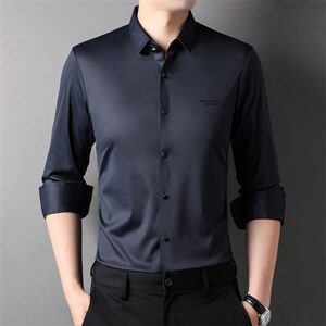 CE881钱塘2020-2中年男士商务休闲简约纯色简约百搭长袖衬衫P72图片