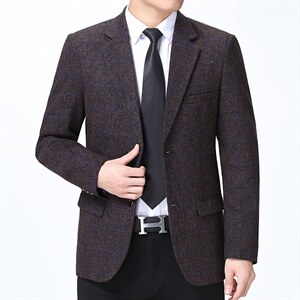 2023春秋季新款中年休闲时尚西装外套男免烫商务西服上衣男士图片