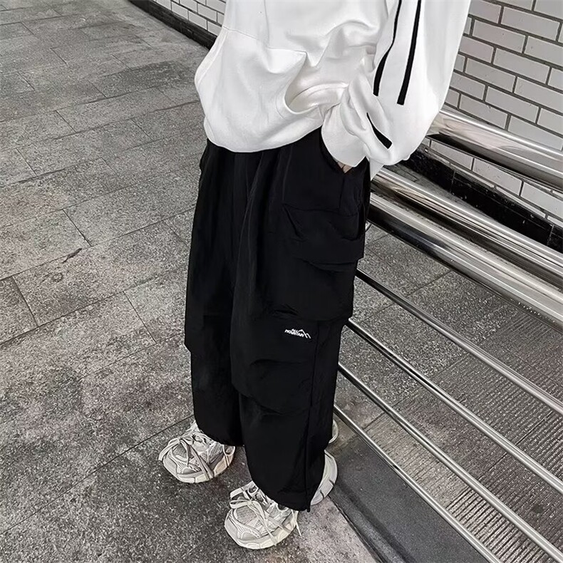 美式冲锋裤男款秋季户外潮牌机能宽松休闲抽绳束脚降落伞兵登山裤,男装休闲裤,星座1013