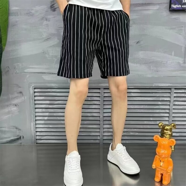 沙滩裤男夏季宽松五分裤男大码哈伦裤男日系条纹短裤BD124/P38,男装牛仔裤,星座506