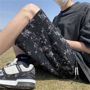 ins潮夏季新款满印短裤男生休闲宽松五分裤B315-K23246-p45控58图片