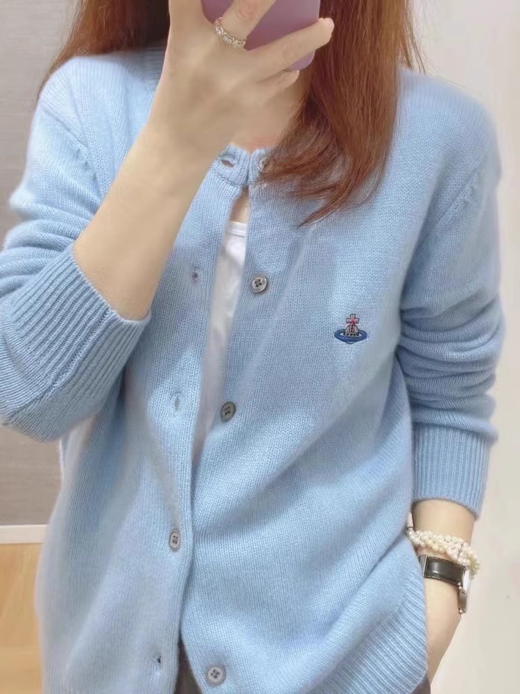 羊毛衫女刺绣针织衫2025年秋冬时尚百搭通勤宇宙小开衫,女装羊毛衫,亚东羊绒制品