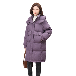 时尚百搭白鹅绒中长款羽绒服女加厚保暖外套图片