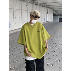 T9278-P39-X49--聚酯纤维-字母刺绣蛇纹T恤短袖，男装T恤，电商B225
