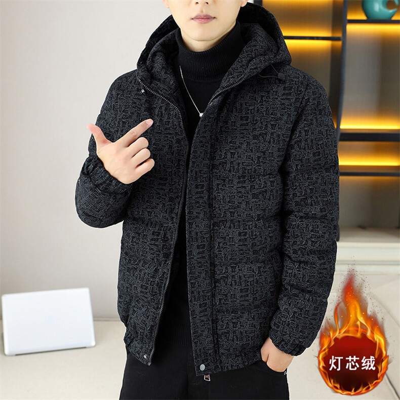 连帽棉服灯芯绒外套男生冬季棉衣情侣装棉袄子XZ212-QMY8002-P90，男装棉衣，星座212