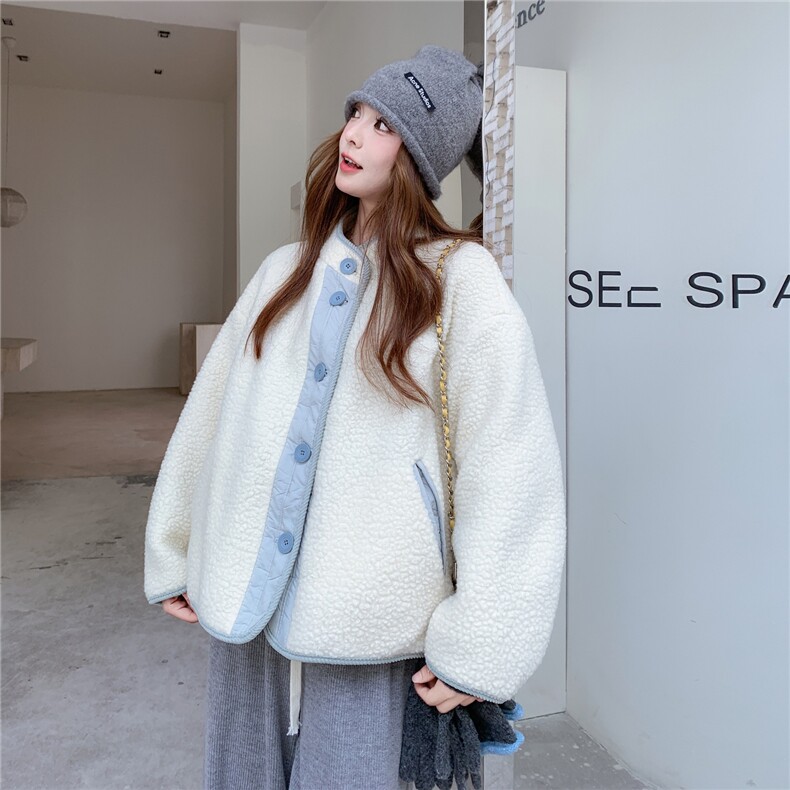 新款双面穿皮毛一体外套2D035-25106P185K278,女装短外套,2D035