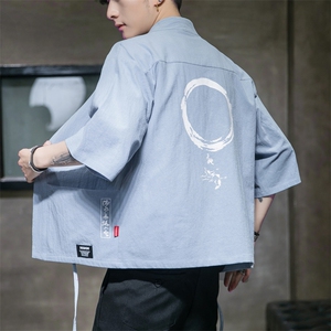 F868 P45室内风2024春夏装新款风百搭休闲印花七分袖汉服外套图片