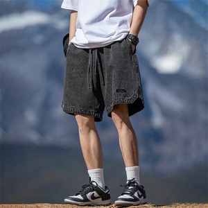 2025新款夏季牛仔短裤男百搭潮流水洗宽松直筒裤子休闲薄款五分裤图片