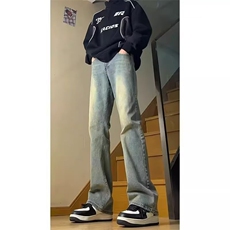 牛仔裤男美式高街加绒水洗直筒显瘦微喇裤513ACK2656加绒P45，男装牛仔裤，星座513A