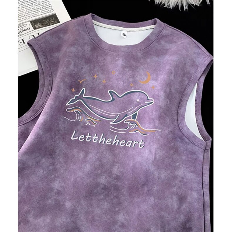 扎染无袖背心男夏季新款ins简约坎肩T恤休闲宽松潮流印花TD687，男装背心/马甲，星座1116A（原606A-3）