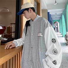 棒球服男韩版潮流夹克ins高街休闲衣服秋季潮牌宽松外套W3712-P34，男装夹克，星座412-3