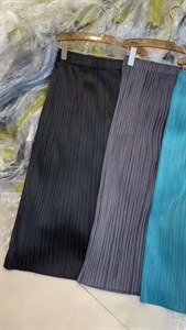 三宅纯色半裙，女装半身裙，锦上