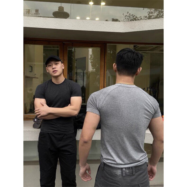 现货醋哥同款无缝提花健身短袖JS13-特批33,男装T恤,星座313A(原308A-2)