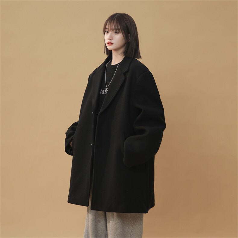 N9109/P90秋冬新款呢料毛呢西服男宽松外套上衣潮流宽松呢大衣,女装毛呢外套,电商A141
