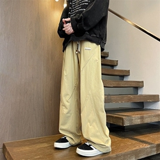 8XL-M休闲裤男日系潮牌拼接宽松阔腿裤直通工装裤K9103P68控88，男装工装外套，电商D206-1