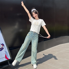 新款民族风刺绣牛仔套装女两件套显瘦时尚潮流，女装套装/套裙，凯芙莉服饰