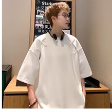 短袖t恤女春夏季宽松显瘦中长款打底衫新中式轻风盘扣上衣女潮，男装T恤，星座715-4