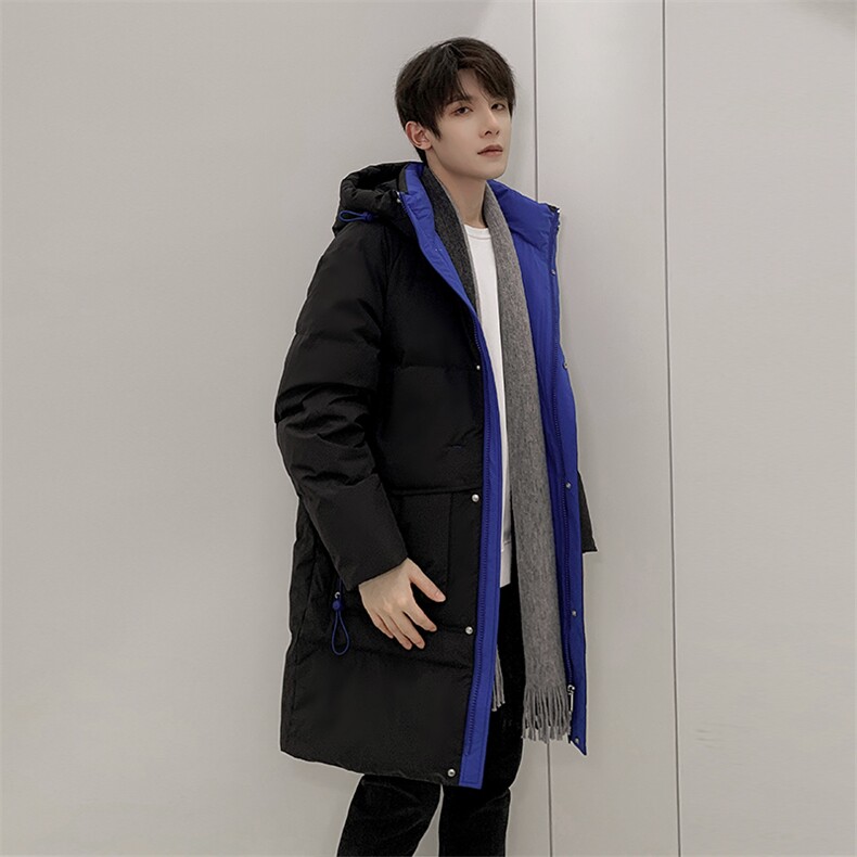 2026新款女学生情侣同款学院风羽绒服男中长款加厚过膝青年潮牌，男装羽绒服，钱塘6003（原4033）