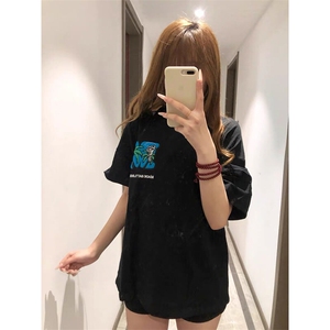 万针全刺绣工艺抖音得物高品质260克重磅纯棉双纱美式高街短袖T恤