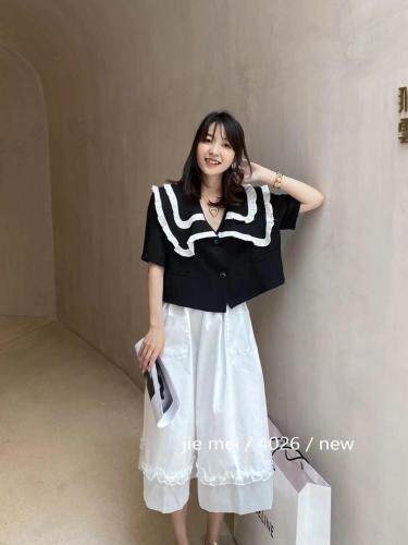 夏季大翻领娃娃小外套，女装，萌蔻