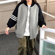 重磅秋冬北极绒开衫毛衣美式复古休闲慵懒风撞色立领针织衫外套，男装针织衫/毛衣，电商A486