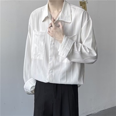 高级感长袖衬衫男春秋季轻熟韩风纯色衬衣外套潮流男士上衣C769，男装衬衫，星座1116A-2（原606A-1）