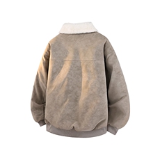 冬季新款美拉德毛领雾面PU皮棉服加绒加厚情侣棉衣PY5863P80，男装棉衣，电商A128