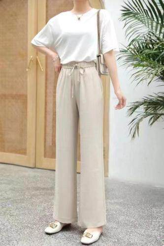 (现货)夏季新品麻料拖地裤，女装，艺尚丽人