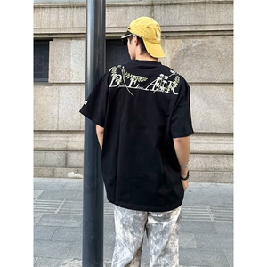 万针全刺绣工艺抖音得物高品质260克重磅纯棉双纱美式高街短袖T恤图片