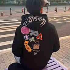 刺绣徽章夹克美式高街刺绣夹克外套男女潮牌秋冬小众棒球服上衣，男装夹克，星座506A