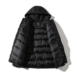 709-MY10-P135 20冬款 冬季白底潮流加厚工装拼色连帽棉服外套男图片
