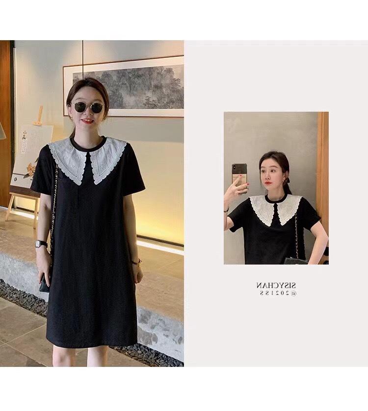 绣花拼接小黑裙,女装其它,喜午