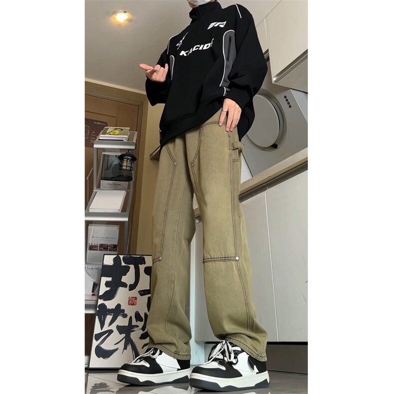 有视频现货伐木工装牛仔裤男宽松直筒GK07-P55-限价68,男装牛仔裤,星座310A-1