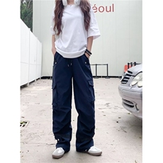 休闲裤男女韩版潮流高街帅气百搭口袋2024秋冬ins长裤K5784-P49，男装休闲裤，星座412-3
