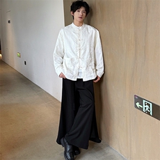 25秋款中式长袖衬衫蝴蝶提花现货男女衬衫KS511-P80控98，男装衬衫，电商A021