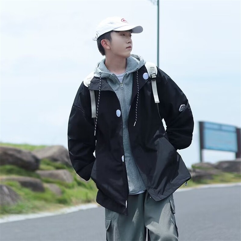 cityboy风假两件外套男士ins潮牌宽松休闲秋季夹克男装S655P60,男装夹克,星座1116-2