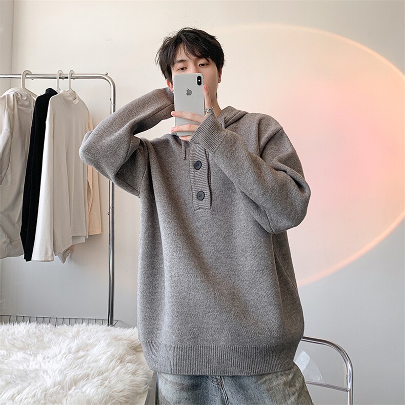 毛衣男秋冬新款港风宽松连帽针织毛衫MYA2-P65,男装针织衫/毛衣,星座214-3